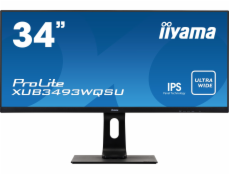 34  iiyama XUB3493WQSU-B: IPS, UWQHD, 400cd/m2, 4ms, HDMI 2.0, DP 1.2, USB, height, černý