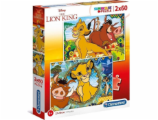 Puzzle 2 x 60 elementów Super Kolor Król Lew