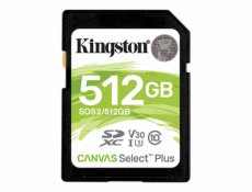 512GB SDXC Kingston Canvas Select Plus U3 V30 CL10 100MB/s