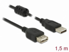 Delock Prodlužovací kabel USB 2.0 Typ-A samec > USB 2.0 Typ-A samice 1,5 m černý