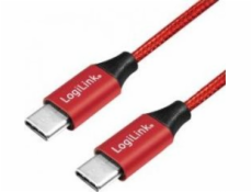 Kabel USB 2.0 USB-C do USB-C męski, długość 1m Czerwony 