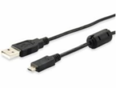 Kábel USB Equip USB-A - microUSB 1 m Czarny (128596)