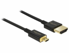 Delock Kábel High Speed HDMI s Ethernetom - HDMI-A samec > HDMI Micro-D samec 3D 4K 2 m Slim Premium