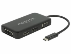 USB adaptér, USB-C Stecker > VGA + HDMI + DVI + DisplayPort Buchse