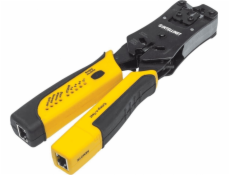 Intellinet Universal Modular Plug Crimping Tool and Cable tester 2-in-1 Crimper and Cable tester: Cuts Strips Terminates and Tests RJ45/RJ11/RJ12/RJ22