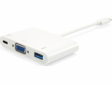 Equip USB Equip USB-C ST-> VGA-/USB-A-BU PD-ADAPTER 0,15 cm weiß