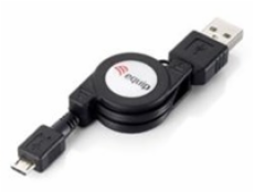 Kábel USB Equip USB-A - microUSB 1 m Czarny (128595)