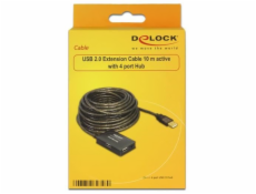 Delock USB 2.0 predlžovací kábel 10 m aktívny s hubom 4 porty