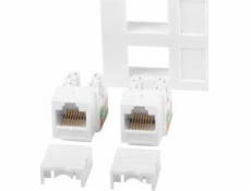 Lanberg ZÁSUVKA 45X45 2X RJ45 + KEYSTONE KAT. 6 UTP WHITE LANBERG