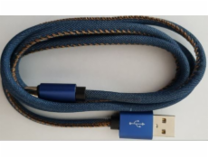 Gembird USB kábel Micro USB kábel prémiové džínsy 1 m-CC-USB2J-AMmBM-1M-BL