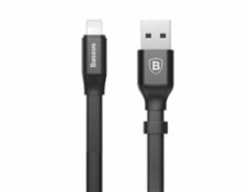 Baseus Nimble Series plochý nabíjecí / datový kabel Lightning 23cm, černá