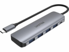 HUB USB Unitek uHUB P5 + 4portový USB 3.1 sivý (H1107A)