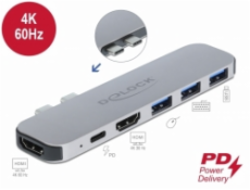 Delock Dokovací stanice pro počítač MacBook, duální, HDMI 4K / PD / Hub