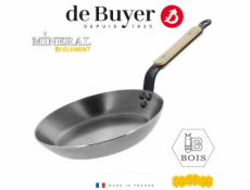 de Buyer Oceľová panvica Mineral B Element 28 cm drevená rukoväť