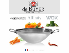 WOK pánev de Buyer, 3743.32, nerezový, průměr 32 cm, dno 10 cm, objem 4 l