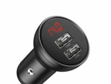 Baseus CCBX-0G Nabíjačka do Autá s Displejom 24W 2x USB Grey