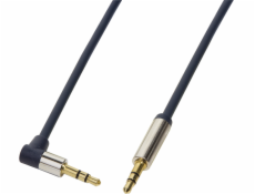 Kabel audio typu jack 3,5 m/m, kątowy 90°, 0,5m, niebieski