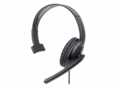 MANHATTAN Sluchátka s mikrofonem Mono USB Headset, černá