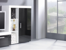 Cama bookcase SAMBA white/black gloss