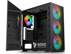 SAVIO PC Case Raptor X1 ARGB Glass/Mesh Black