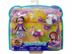 Mattel Enchantimals panenka Ofelia Ostrich s rodinkou