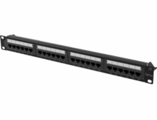  LANBERG PATCH PANEL 24 PORT 1U 19” CAT.6A UTP BLACK