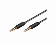 Kabel Jack 3.5mm 4 pólový  M/M 0,5m