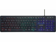 Gembird KB-UML-02 Rainbow backlight multimedia keyboard  black  US layout