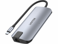 UNITEK uHUB P5+ USB 2.0 Type-C Black Grey