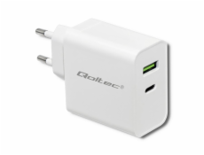 Qoltec 51718 Charger | 45W | 5-20V | 2.4-3A | USB typ C PD | USB | White