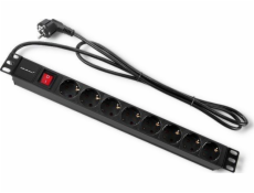 QOLTEC 54469 Power strip pre RACK 1U 16A 8xSCHUKO 2m