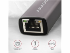 AXAGON ADE-TR, USB-A 3.2 Gen 1 - Gigabit Ethernet síťová karta, auto instal, titanově šedá