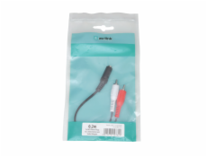 AV link redukcia 2x RCA samec - 1x Jack 3.5mm stereo samica, 0.2m