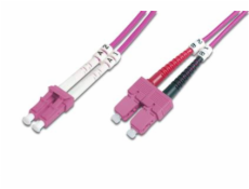 DIGITUS Fiber Optic Patch Cord, LC to SC, Multimode OM4 - 50/125 µ, Duplex, color RAL4003 Length 3m