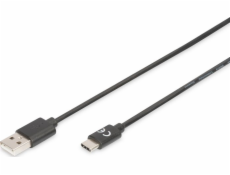 Digitus Připojovací kabel USB C na A  1,0 m, 3A, 480 MB, verze 2.0