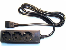 Eaton kabel / prodlužovací přívod do UPS, koncovka IEC C14, 3 zásuvky schuko, černý, 10A