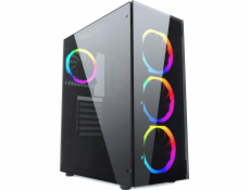 Gembird CCC-FC-1500RGB počítačový case Midi Tower Black Transparent