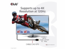 Club3D HDMI kabel, 4K120Hz 8K60Hz 48Gbps M/M 5m/16.4ft