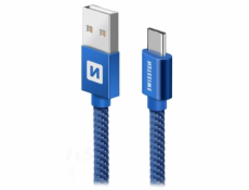 Swissten Textile Usb-C 0,2M Modrý