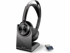 POLY Voyager Focus 2 UC Headset Wired & Wireless Head-Band Office/Call center USB Type-A Bluetooth Charging stand Black