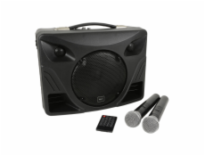 QTX Delta-50, přenosný řečnický systém MP3/BT/FM/2x VHF, 50W