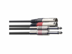 Stagg STC3PXM, kabel dvojitý 2x JACK/2x XLR zástrčka, 3 m