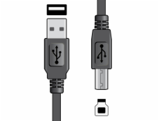 AV:link kabel USB 2.0, 1x typ A samec - 1x typ B samec, 1.5m