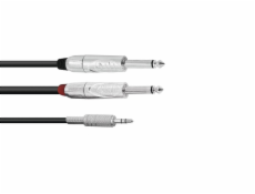 Kabel AC35-60 Jack 3,5 stereo - 2x Jack 6,3 mono, 6 m