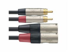 Stagg NTC3CMXMR, propojovací kabel 2x Cinch zástrčka - 2x XLR zástrčka