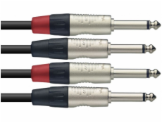 Stagg NTC6PR, kabel dvojitý mono JACK/JACK, 6m