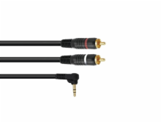 Kabel SKCW-15 Jack 3,5 stereo rohový - 2x RCA, 1,5 m