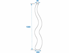 Wave designový květináč 125cm, bílý