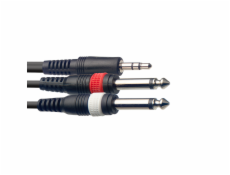 Stagg SYC2/MPS2P E, kabel mini stereo JACK/2x JACK, 2m