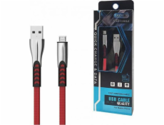 USB CABLE MICRO 2.4A RED FLAT 2400mAh QUICK CHARGER QC 3.0 1M POWERLINE SMS-BW02 - METAL PLUGSS